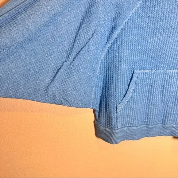 Free People Blue Westend Thermal Top Blouse Womens S Oversized Boho Fall Sweater - Picture 8 of 11